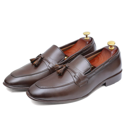FORMAL BROWN TASSEL LEATHER SHOES