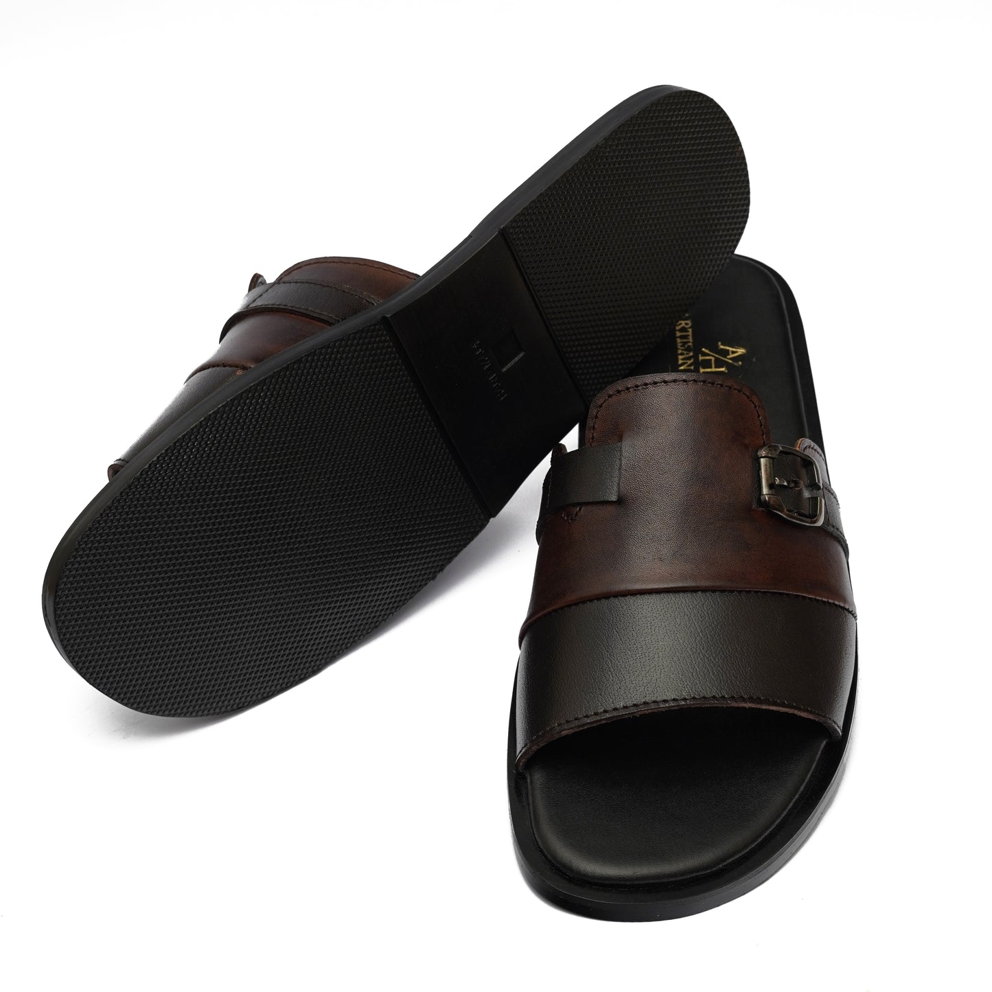 BROWN MONK LEATHER SLIPPPER